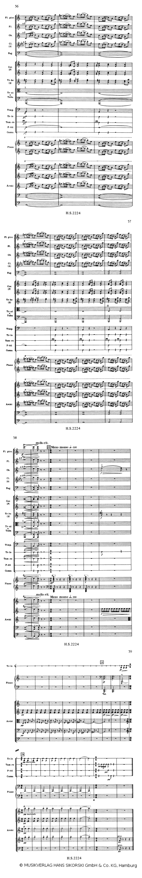 Schostakowitsch Symphonie Nr.1 2.Satz Scherzo, Ausschnitt - &copy; MUSIKVERLAG HANS SIKORSKI GmbH & Co. KG, Hamburg - Abdruck mit frdl. Genehmigung